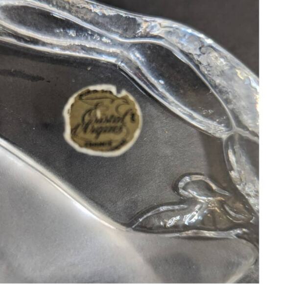 Crystal d Arques etched 3D dolphin crystal glass Paperweight Made in France - Picture 7 of 7